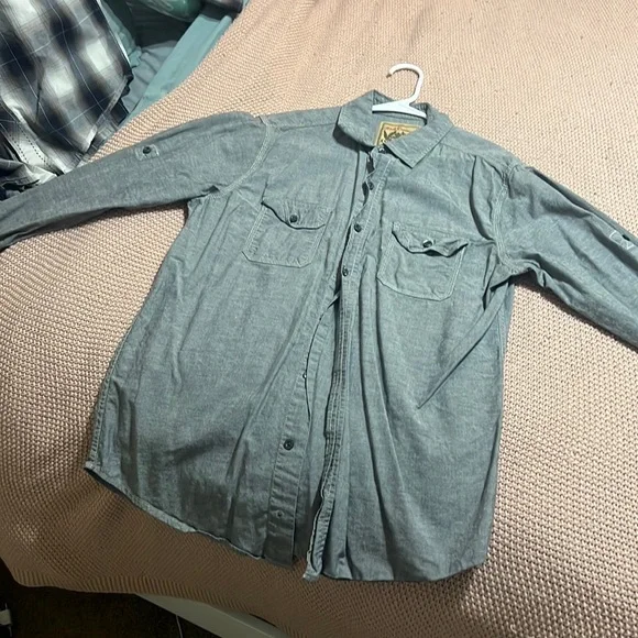 Red Camel button down with roll up sleeves - Picture 1 of 3